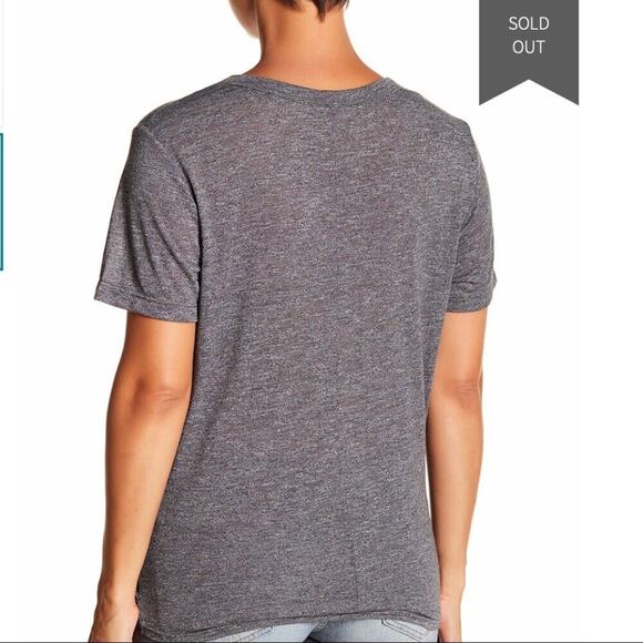 Michael Stars Short Sleeve Gray Knotted Front Round Neck T-shirt Oversized XS - Picture 2 of 9